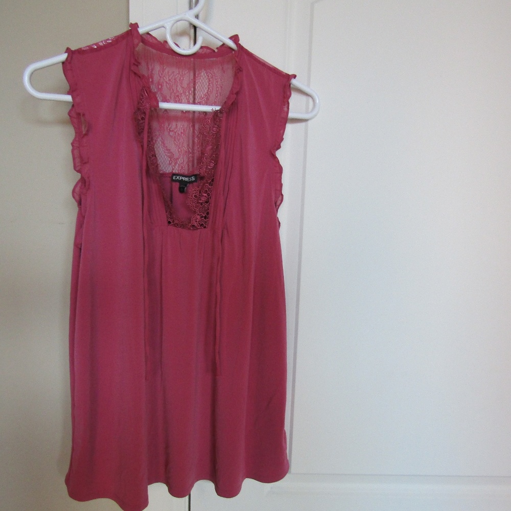 SOLD Express Lace Yoke Tie Blouse
